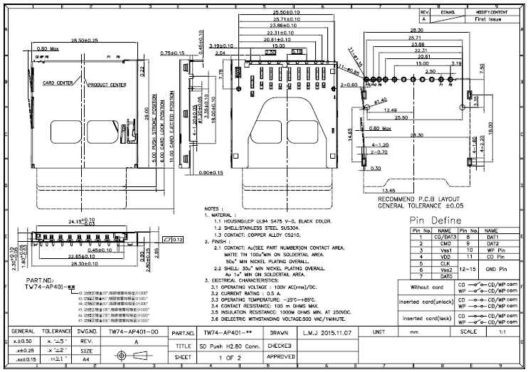 SD Push H2.80（外壳平口有孔）