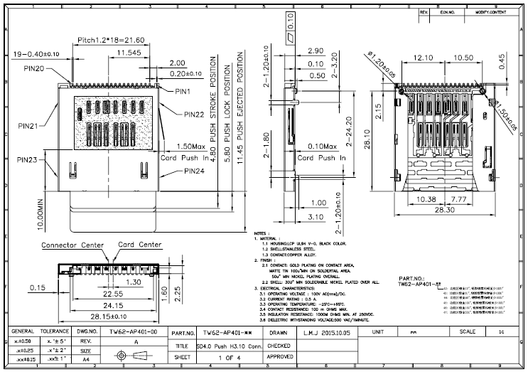 SD4.0 Push H3.10 Conn.