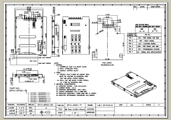 SIM PUSH H2.0(6+1P MOLDING式)后锡脚