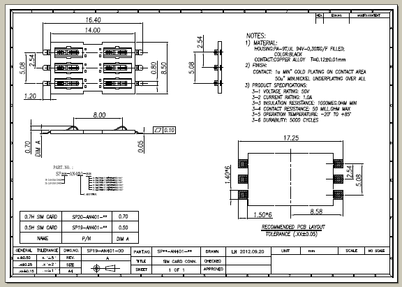 SIM Card conn(0.5)/SIM Card conn(0.7)