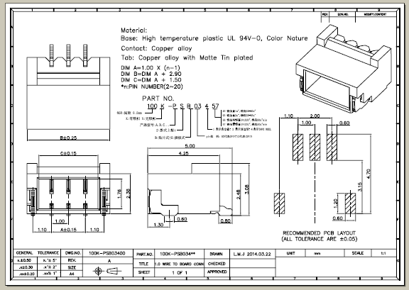 1.0 WIRE TO BOARD CONN